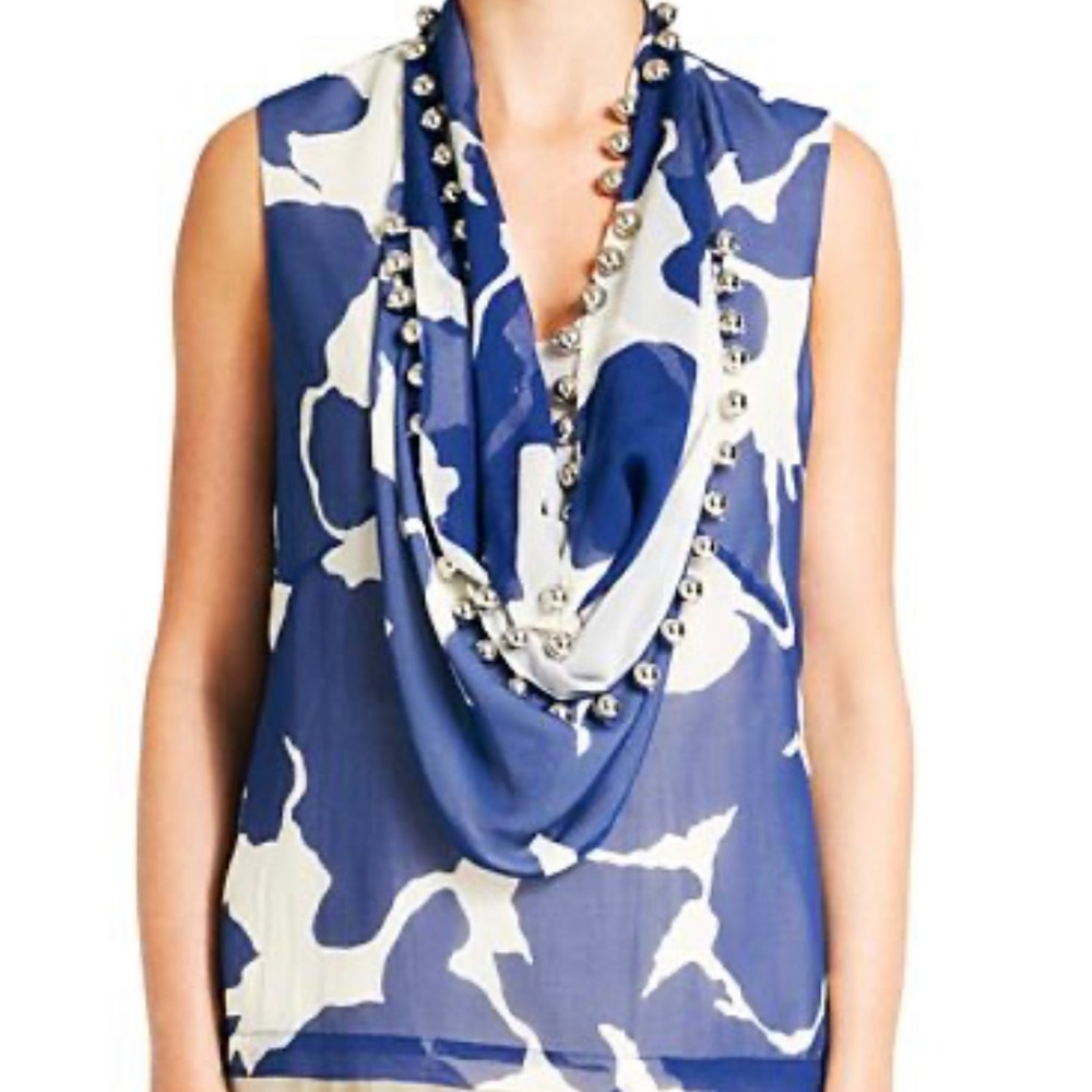 DVF Amya Embellished Top Size 4 NWT